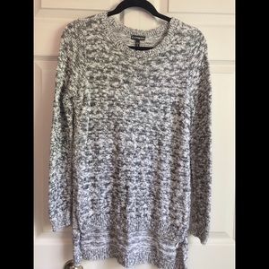 EXPRESS Marled Long Sleeve Side Slit Sweater